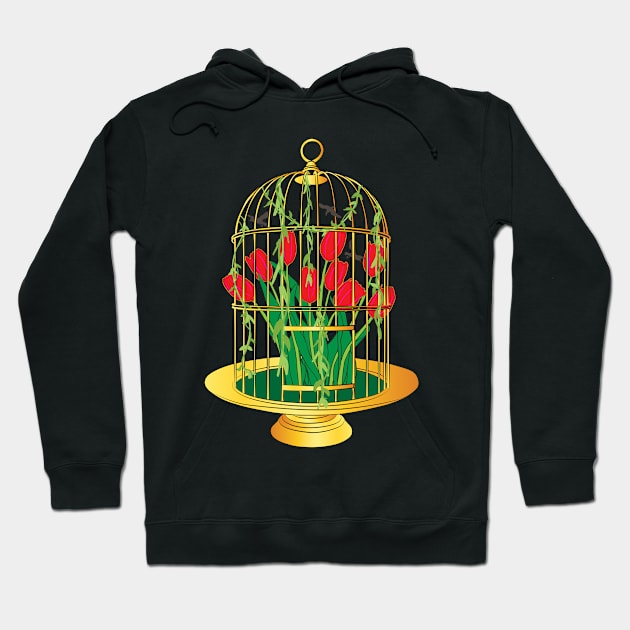 flower on cage Hoodie by berwies